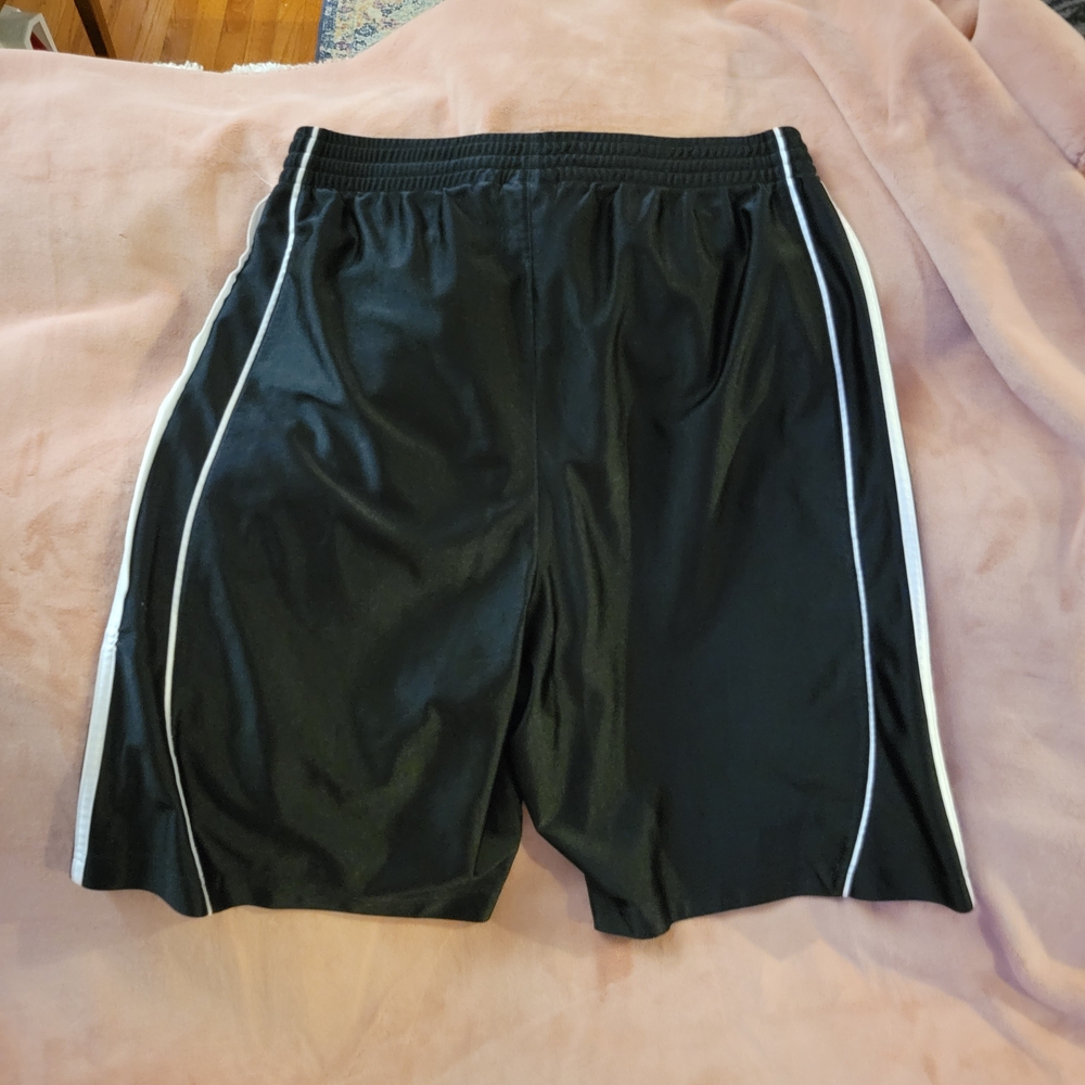 Adidas Men's Black Athletic Shorts with White Stripes - Picture 5 of 5